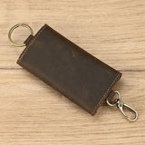 Leather Key Wallet Holder Car Keychain Bag Case Solid Storage