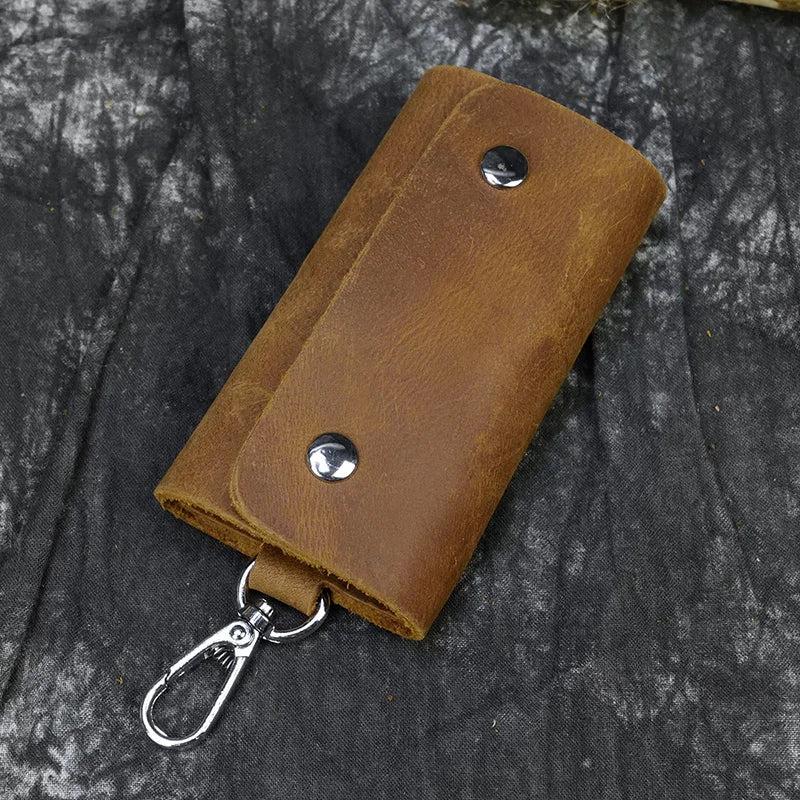 Leather Key Wallet Holder Car Keychain Bag Case Solid Storage