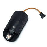 Men Leather Car Key Case Holder Pull Out Strap Keychain Fob Pouch Gift
