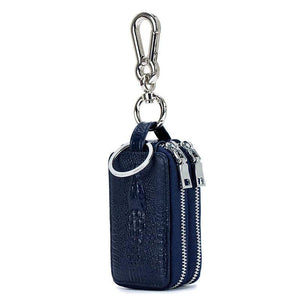 Leather Key Case for Men and Women, Large-capacity Double-layer Key Storage Bag