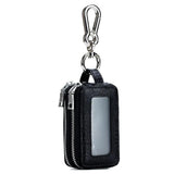 Leather Key Case for Men and Women, Large-capacity Double-layer Key Storage Bag