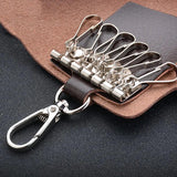 Leather Key Wallet Men Unisex Solid Pouch Keychain Holder Business Mini
