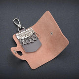 Leather Key Wallet Men Unisex Solid Pouch Keychain Holder Business Mini