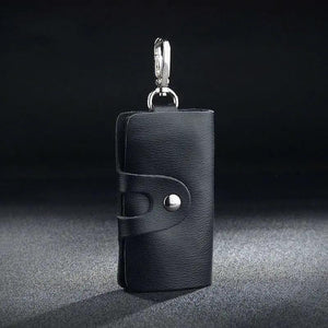 Leather Key Wallet Men Unisex Solid Pouch Keychain Holder Business Mini