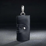 Leather Key Wallet Men Unisex Solid Pouch Keychain Holder Business Mini