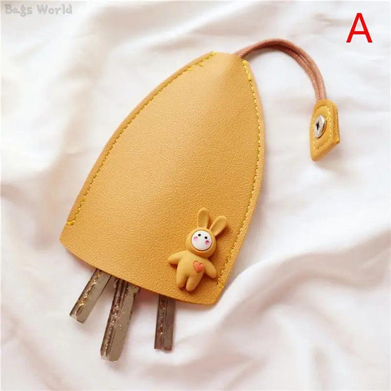 Cartoon Car Key Case Cover PU Leather Key Bag Keychain Cover