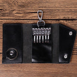 Leather Key Wallets Unisex Men Keychain Holder Organizers Case Mini Pouch