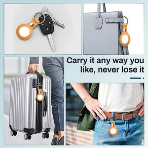Airtags Hanging Buckle Anti-lost Protective Cover PU Leather Holder