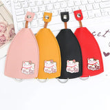 4pcs Cartoon Keys Holder Cases PU Key Bags Large Capacity Unisex Christmas