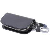 Leather Key Holder Housekeeper Keys Organizer Zipper Key Case Bag
