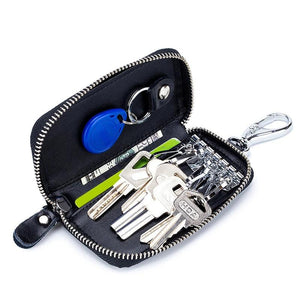 Car Key Holder Multifunction Leather Wallet Unisex Keychain Case