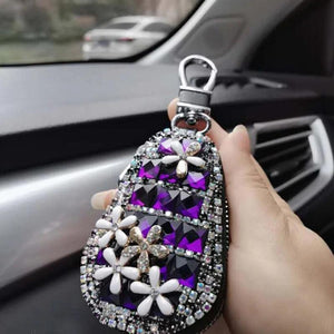 Rhinestones Car Key Holder Crystal Diamond Key Cover Remote Key Bag