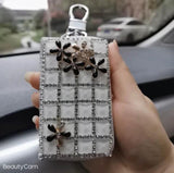 Rhinestones Car Key Holder Crystal Diamond Key Cover Remote Key Bag