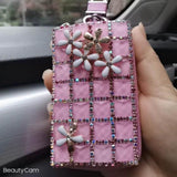 Rhinestones Car Key Holder Crystal Diamond Key Cover Remote Key Bag