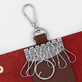 Litchi Pattern Key Bag Cylinder Household PU Key Bag