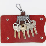 Litchi Pattern Key Bag Cylinder Household PU Key Bag