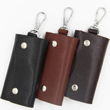 Litchi Pattern Key Bag Cylinder Household PU Key Bag
