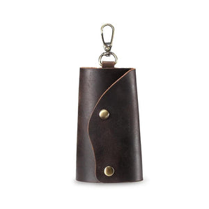 Vintage Leather Keychain Men Key Wallet Housekeeper Organizer Pouch