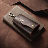 Vintage Leather Keychain Men Key Wallet Housekeeper Organizer Pouch