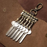 Vintage Leather Keychain Men Key Wallet Housekeeper Organizer Pouch