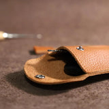 Retro Leather Drawstring Key Case Purse Organizer