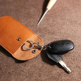 Retro Leather Drawstring Key Case Purse Organizer