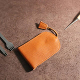 Retro Leather Drawstring Key Case Purse Organizer