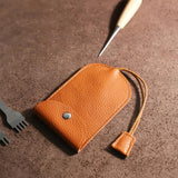 Retro Leather Drawstring Key Case Purse Organizer