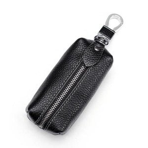 Men's Cowhide Car Key Bag Large Capacity Waist Hanging Key Wallet