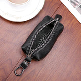 Men's Cowhide Car Key Bag Large Capacity Waist Hanging Key Wallet
