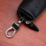 Men's Cowhide Car Key Bag Large Capacity Waist Hanging Key Wallet