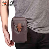 Men Multi-function PU Leather Fanny Waist Bag Casual Mobile Phone Purse Pocket