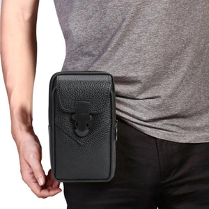 Men Multi-function PU Leather Fanny Waist Bag Casual Mobile Phone Purse Pocket