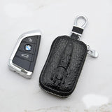 Crocodile Head Car Remote Control Cover - Leather Key Bag
