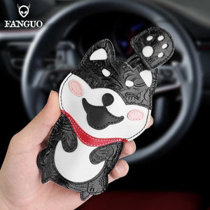 Retro Leather Key Protective Cover for Car Smart Key