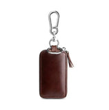 Retro Transparent Key Case with Double-layer Leather Design