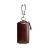 Retro Transparent Key Case with Double-layer Leather Design