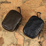Leather Waist Fanny Pack Earphone Bag Mini Key Holder Pouch