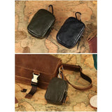 Leather Waist Fanny Pack Earphone Bag Mini Key Holder Pouch