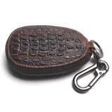 Crocodile Head Leather Car Key Wallet Holder Zipper Case Bag