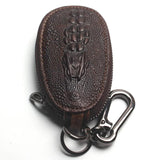 Crocodile Head Leather Car Key Wallet Holder Zipper Case Bag