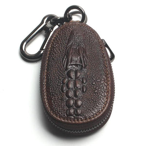 Crocodile Head Leather Car Key Wallet Holder Zipper Case Bag