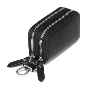 Woman Key Holder Double Zipper Keychain Case Key Pouch