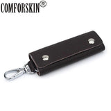 Men Vintage Key Wallet Leather Housekeeper Arrivals Cowhide Key Chain