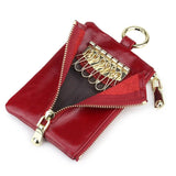 100% Oil Waxing Leather Key Wallet Unisex Housekeeper Multi-function Key Bags