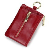 100% Oil Waxing Leather Key Wallet Unisex Housekeeper Multi-function Key Bags