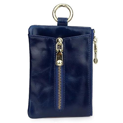 100% Oil Waxing Leather Key Wallet Unisex Housekeeper Multi-function Key Bags