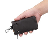 Leather Key Wallet Multi-function Key Chain Zipper Key Case Bag