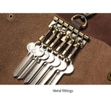 Men Cow Leather Keychain Key Holder Ring Key Pouch Case Cover