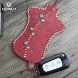 Leather Car Key Wallet Holder Soft Bag Key Case For Men